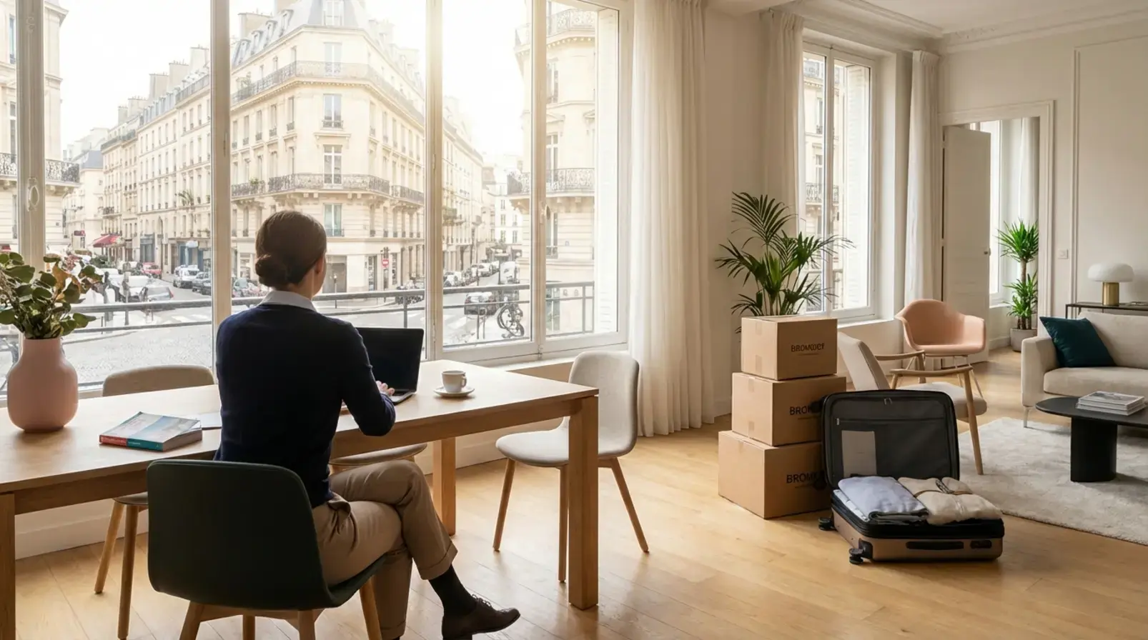 Façade d’immeuble parisien et entrée d’immeuble pour location meublée moyenne durée