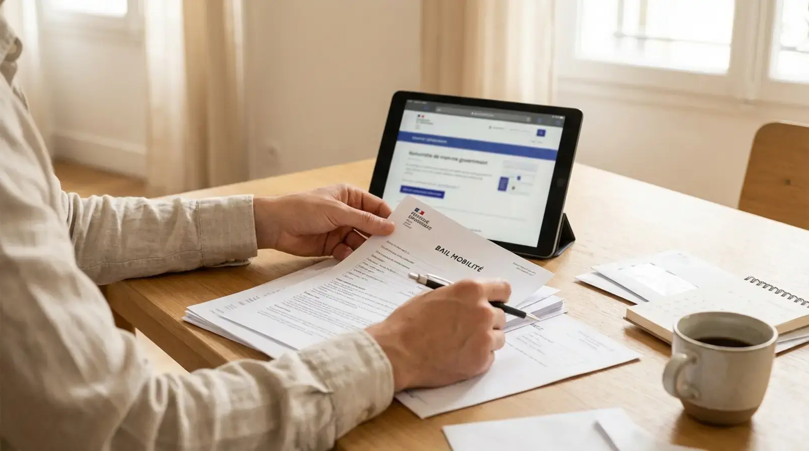 Démarche CAF pour l’APL avec un bail mobilité sur ordinateur, envoi de justificatifs