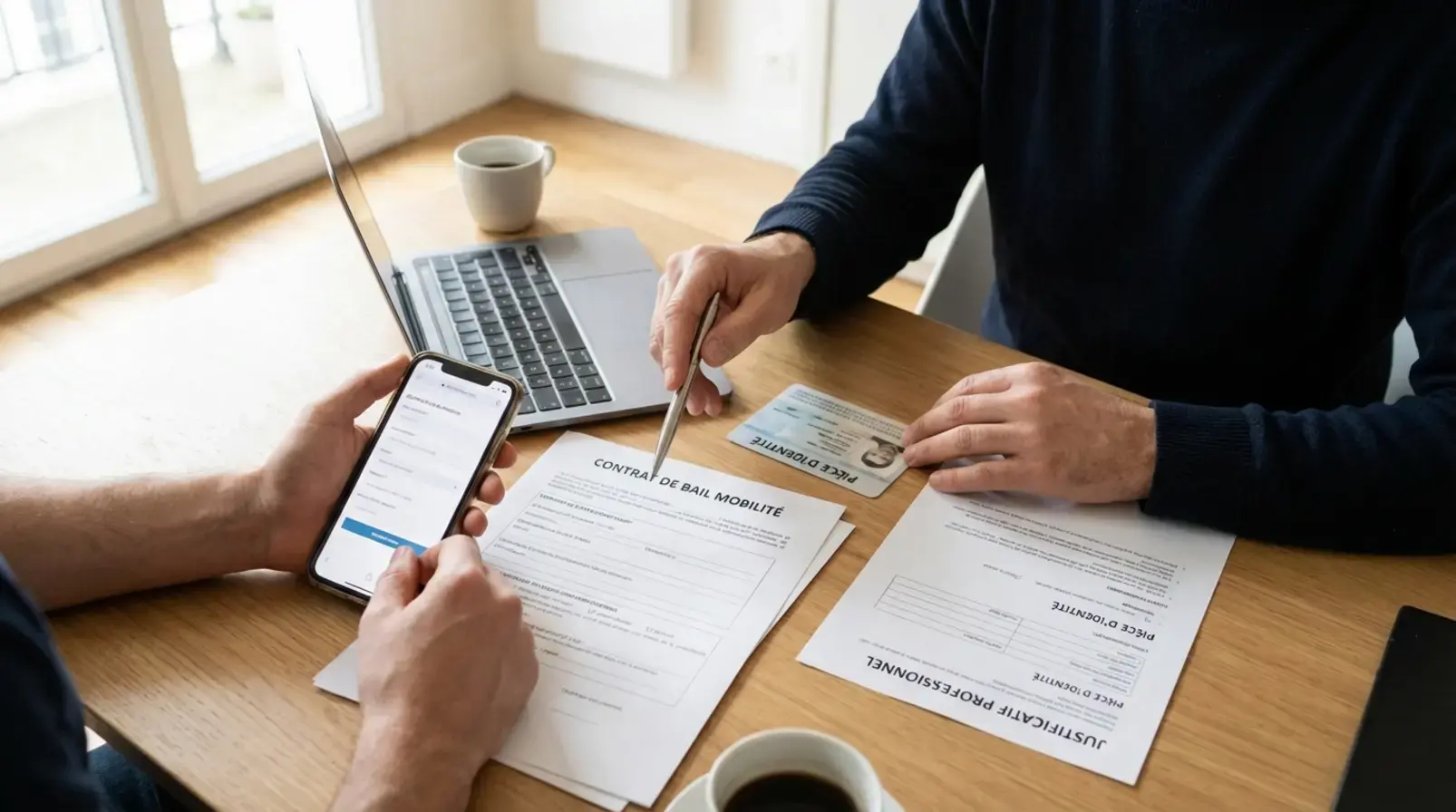 Signature d’un bail mobilité et remise de clés (mains uniquement)