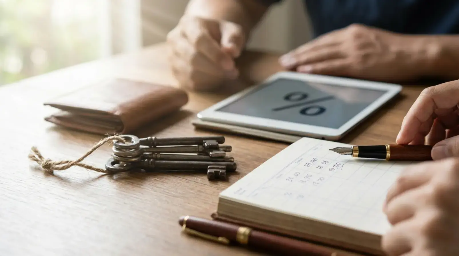 Tableau de simulation comparant loyer garanti et gestion à la commission sur un ordinateur portable