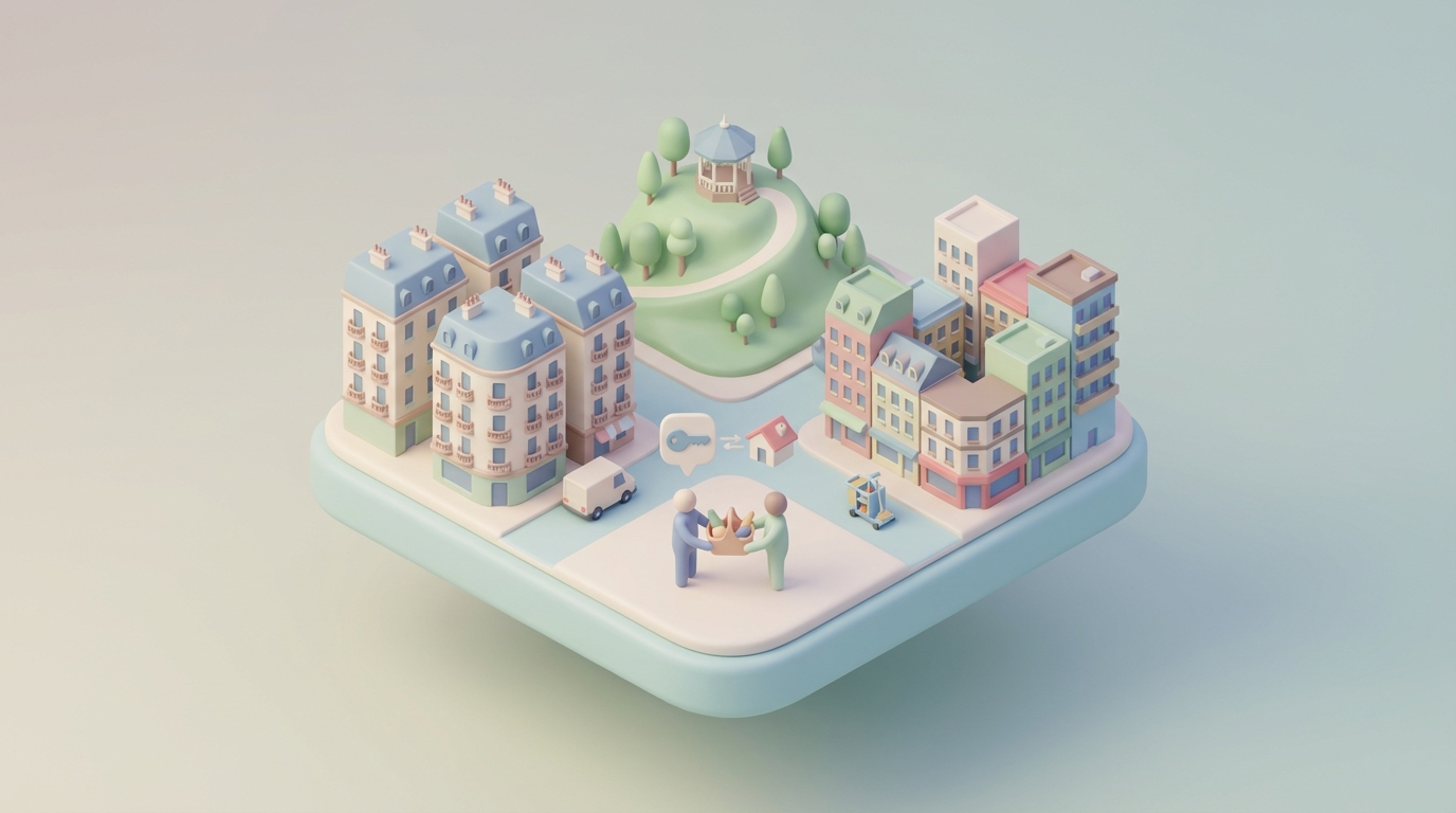 Rue calme et immeubles résidentiels dans le 19e arrondissement de Paris, contexte pour conciergerie Airbnb