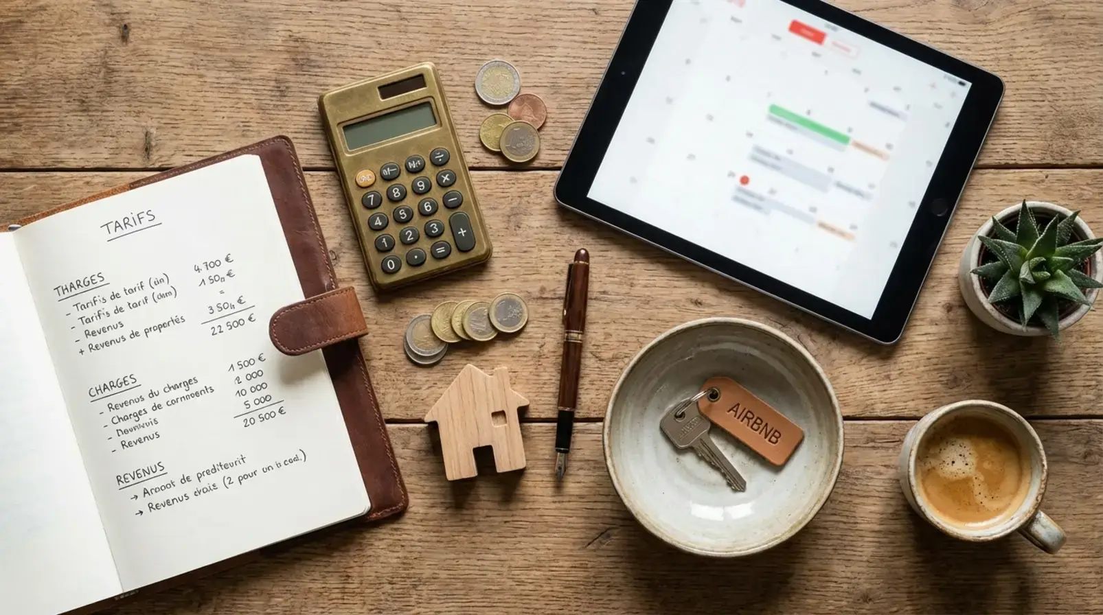 Analyse de rentabilité conciergerie Airbnb avec tableau de tarifs et KPI (occupation, ADR, RevPAR)