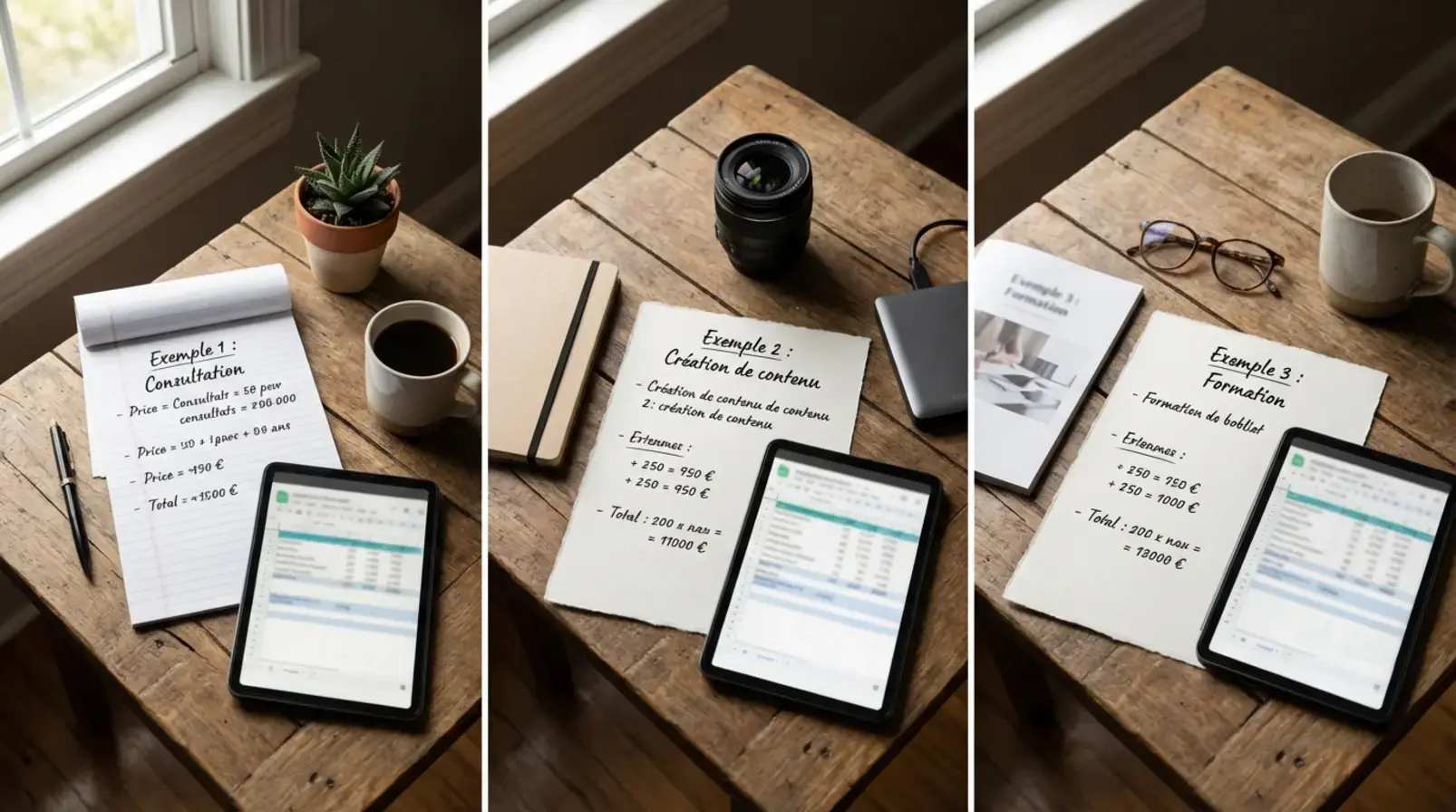 Objets illustrant les prestations de conciergerie : clés, linge plié et carnet de suivi