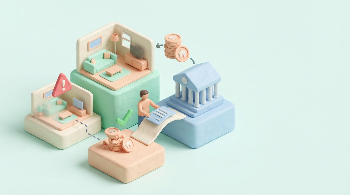 Dossier de sous-location et documents CAF posés sur un bureau, sans données visibles