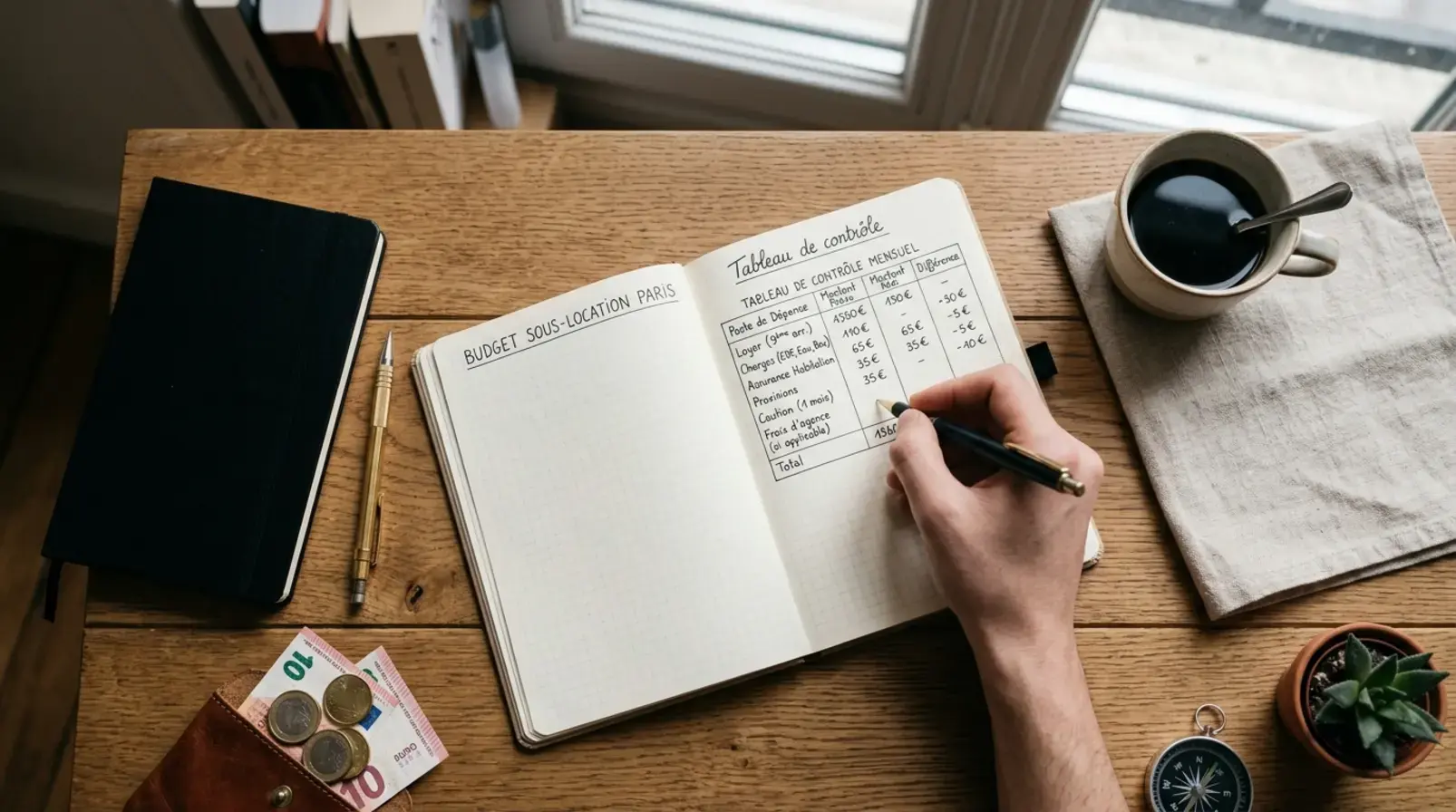 Budget de sous-location à Paris avec calcul du loyer et des charges