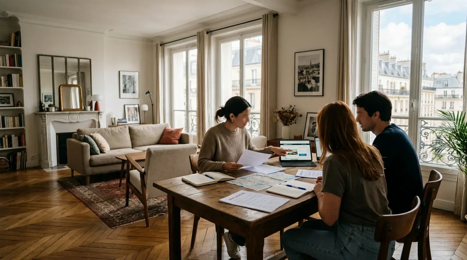 Entrée d’immeuble parisien pour une sous-location à Paris