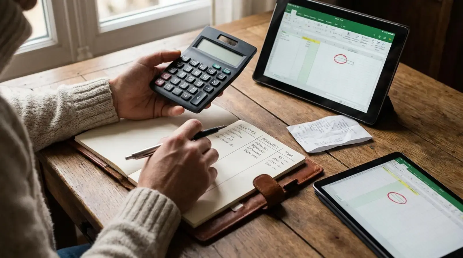 Tableau de calcul de rentabilité pour une sous-location professionnelle sur ordinateur portable