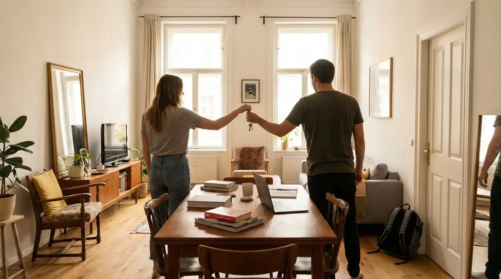 Documents de location et clés posés sur un bureau, contexte sous-location sans contrat